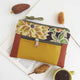 Bolsa de mão padrão floral, tela laranja tijolo e amarelo | Joana Candeias