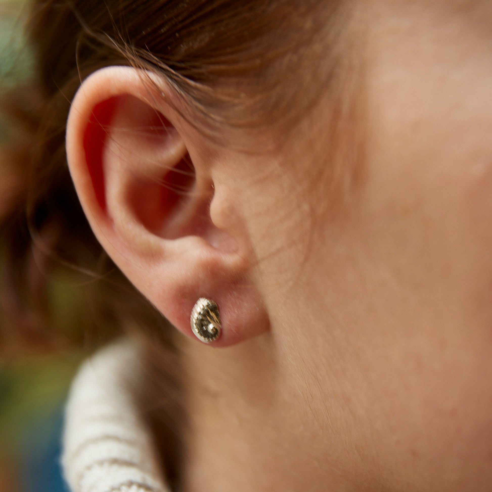 Brincos Haliotis Micro prateados | Tania Gil Jewelry