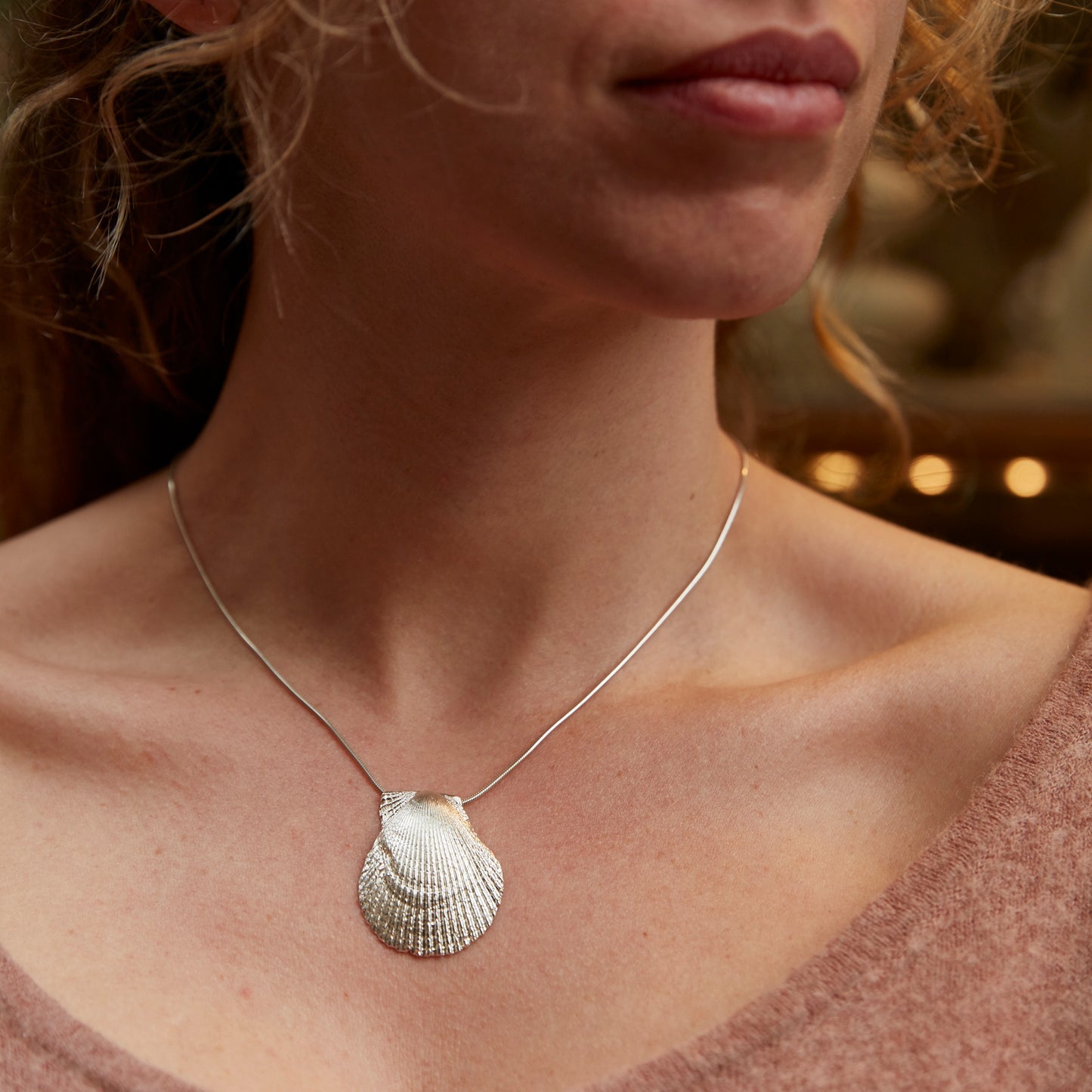 Colar Vieira Grande prateado | Tania Gil Jewelry