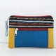 Bolsa de mão com bordados, tela amarelo e azul petróleo | Joana Candeias