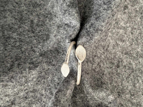 Anel Oliva Folha Dupla prateado | Eva Sal