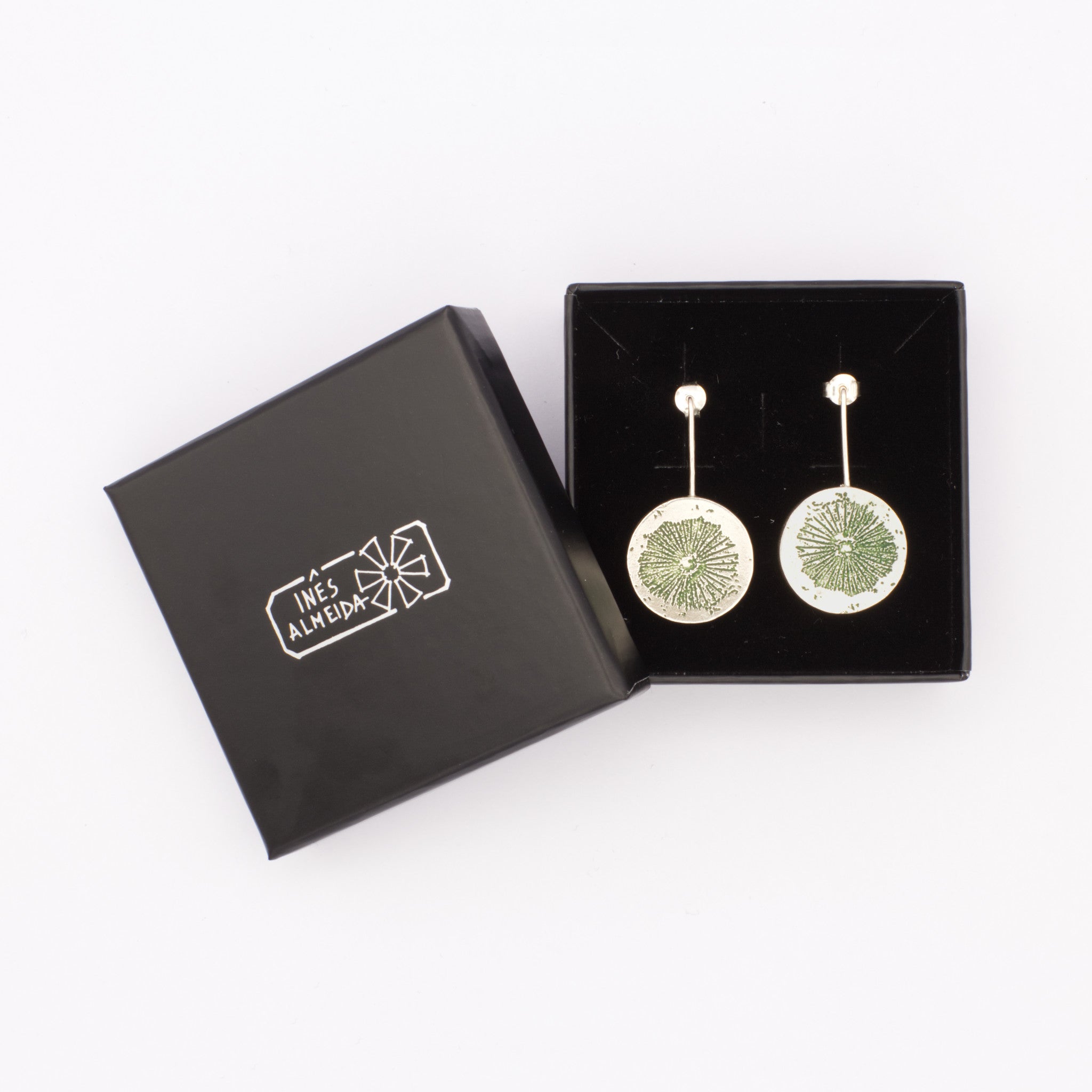 Brincos Vestígios da Memória gravura 2 verde | Inês Almeida