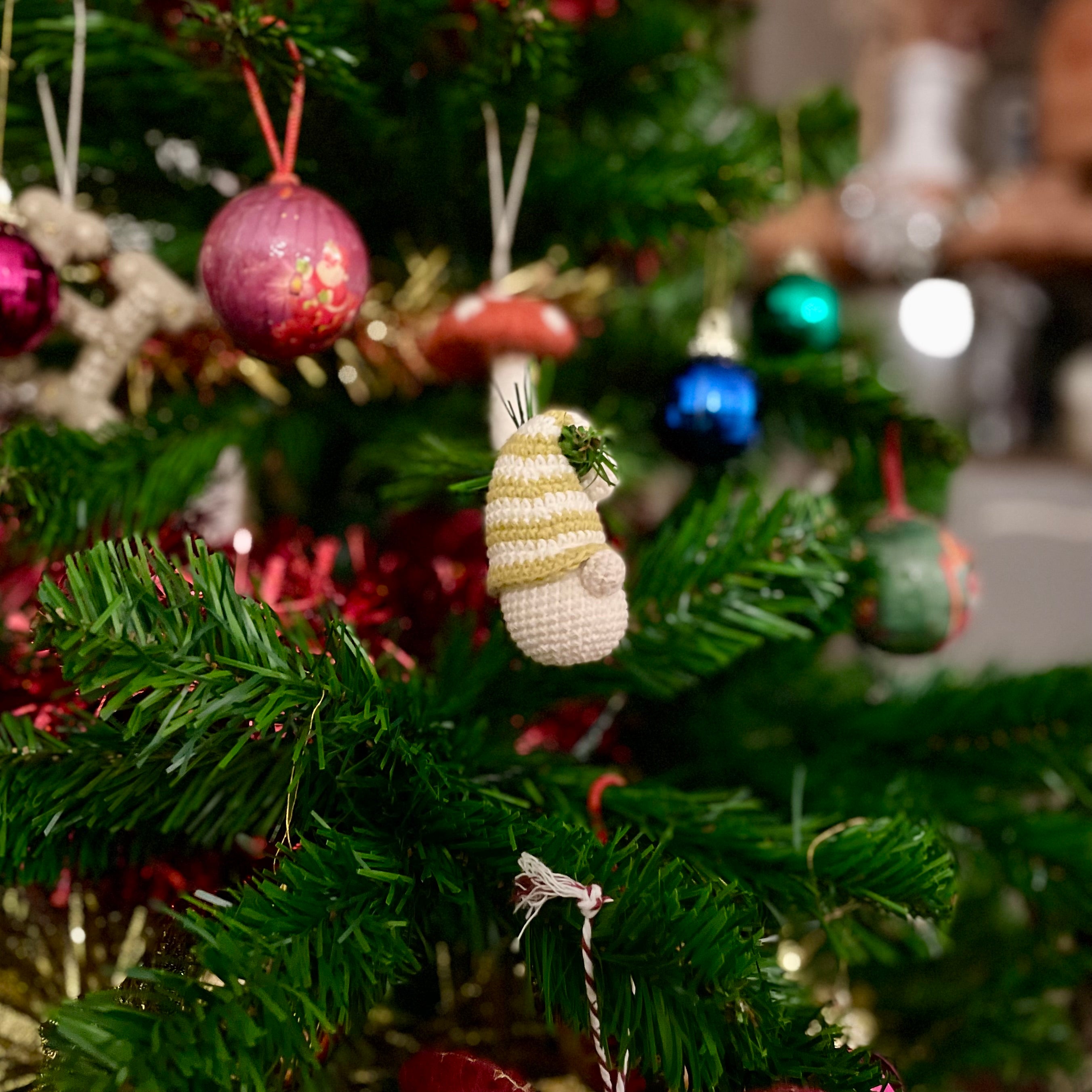 Enfeite de Natal Gnomo verde Amigurumi | Matipatipa