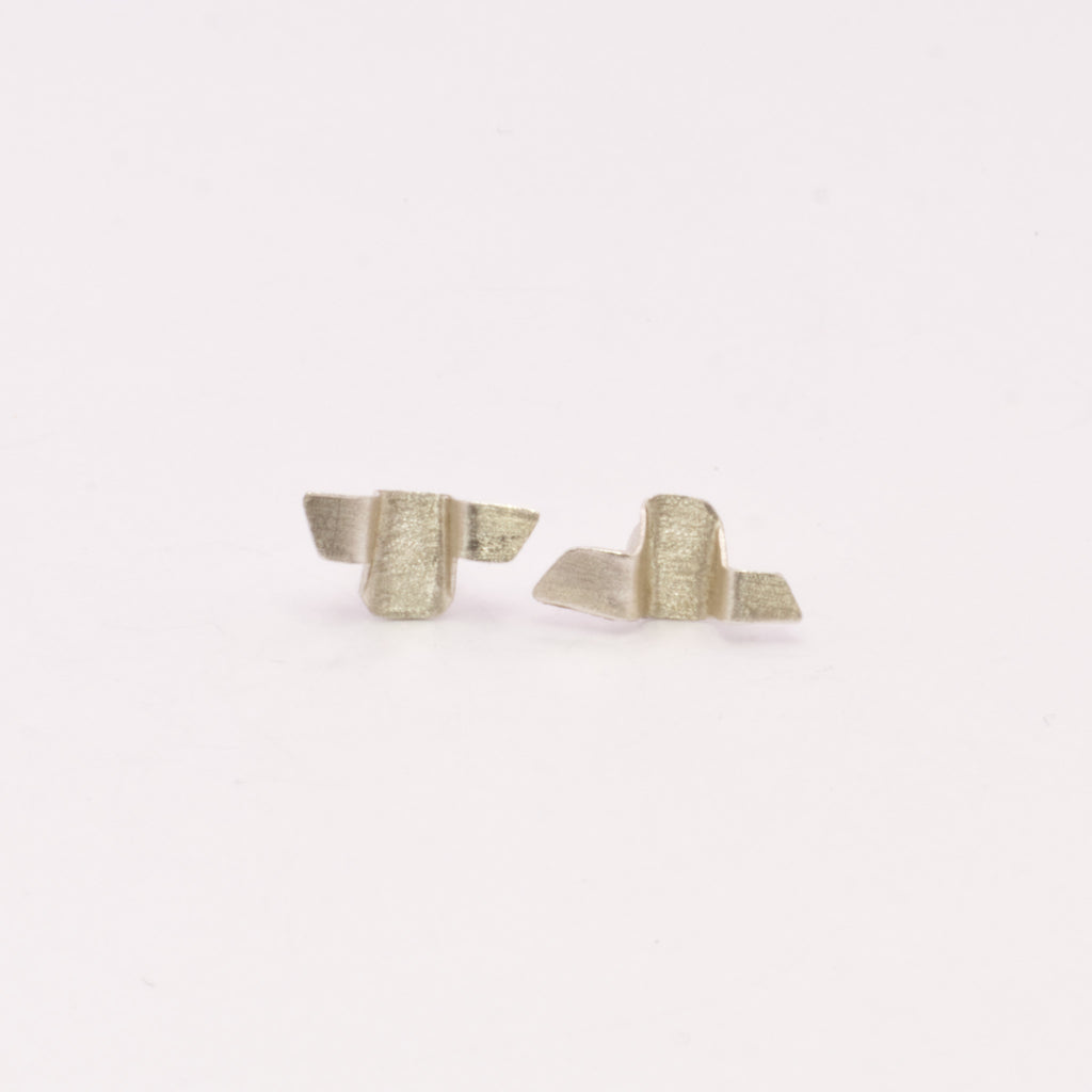 Brincos Origami mini prateados | JDS