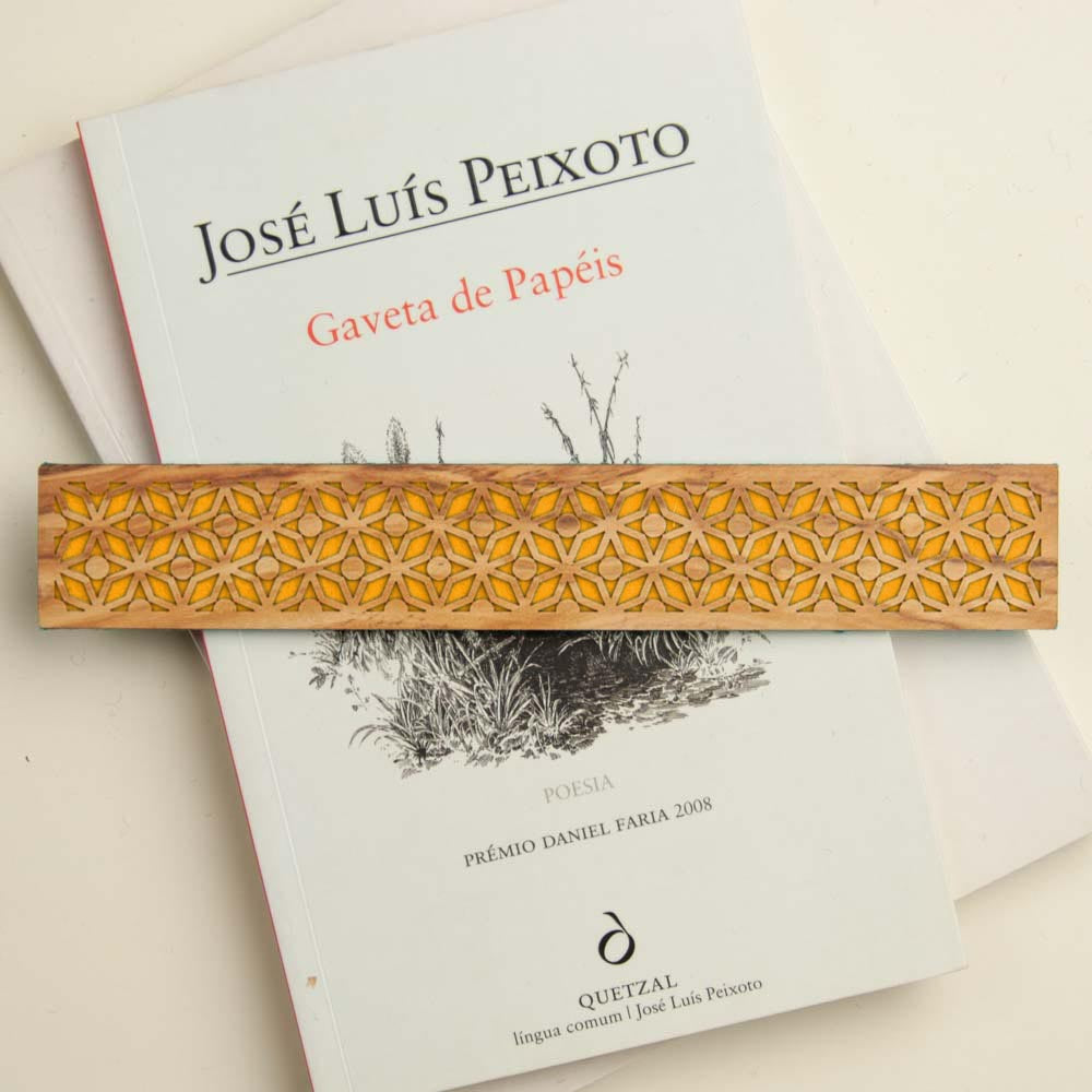 Marcador de Livros Platibandas Platibandas Antes do Poço Novo amarelo torrado | Oficina Poeta Azul