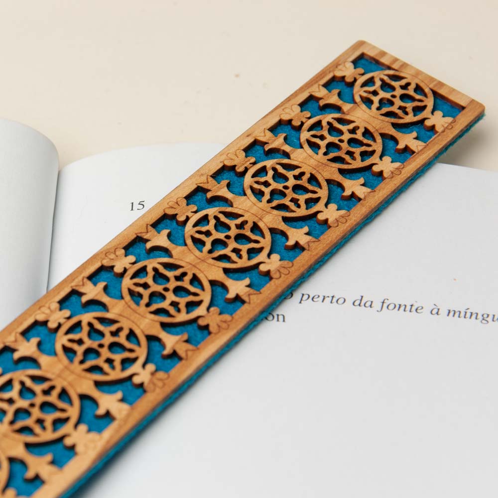 Marcador de Livros Platibandas Cruz da Assumada azul turquesa | Oficina Poeta Azul
