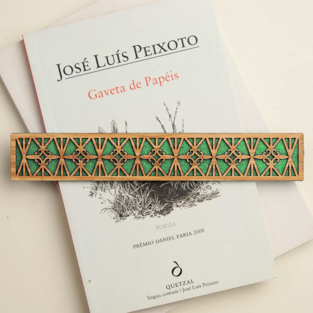 Marcador de Livros Platibandas Quatro Estradas jade | Oficina Poeta Azul