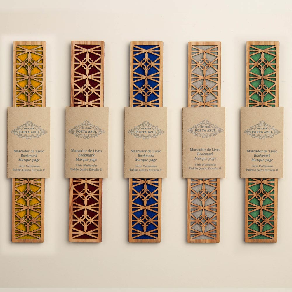 Marcador de Livros Platibandas Quatro Estradas azul sereno | Oficina Poeta Azul
