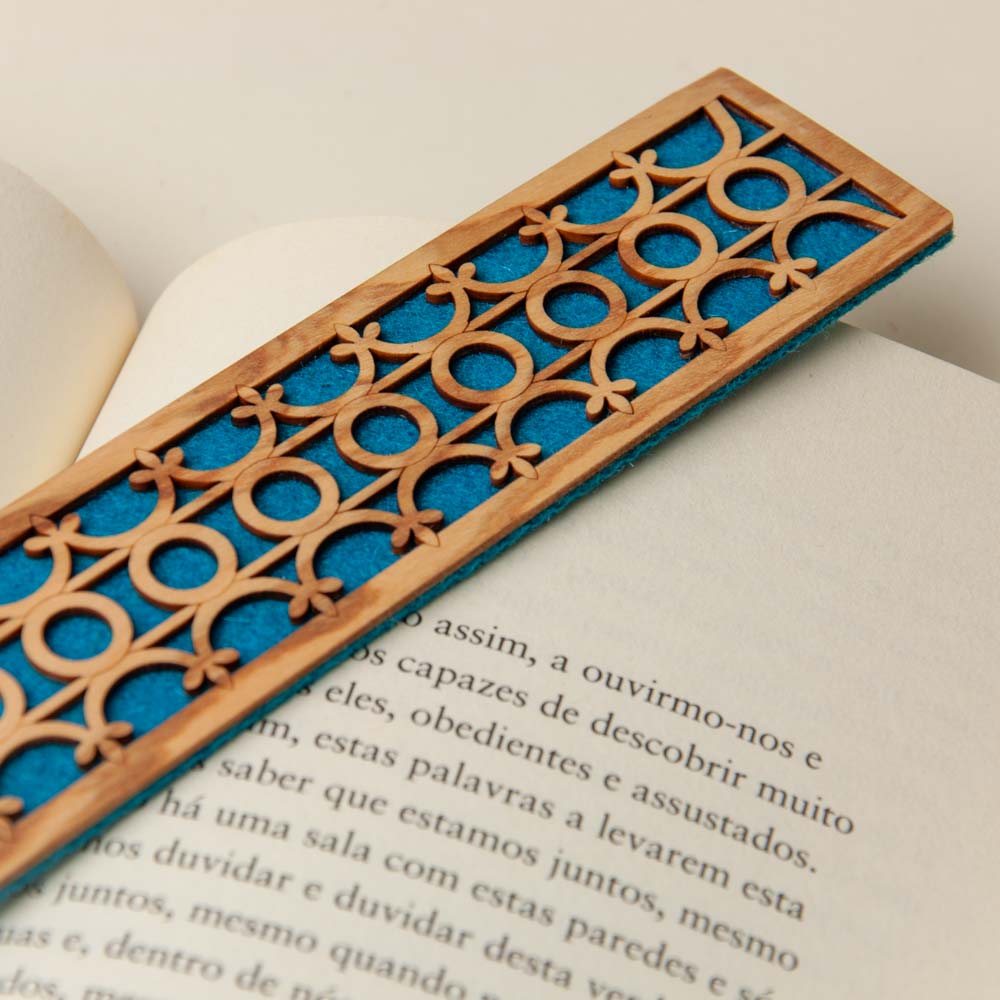 Marcador de Livros Platibandas Vale da Boa Hora azul turquesa | Oficina Poeta Azul
