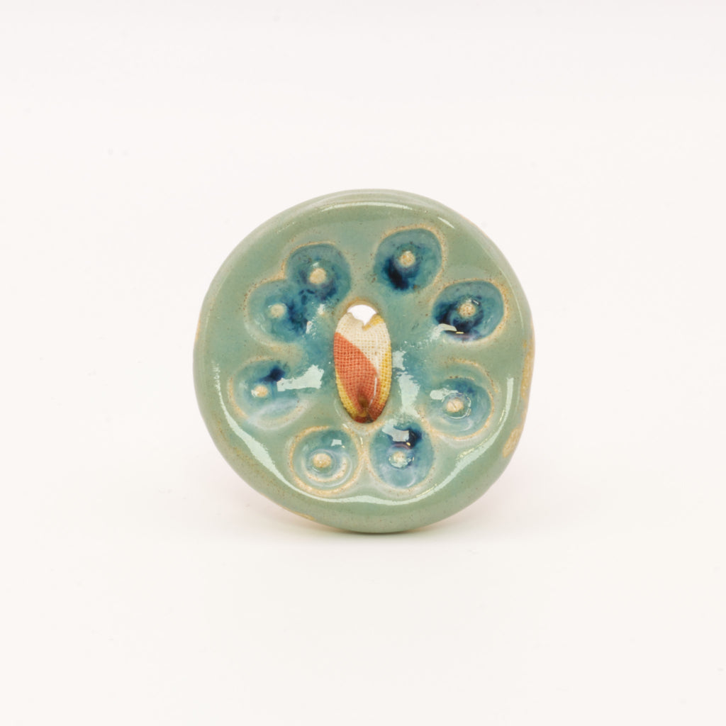 Pregadeira Botão azul | Pássaro de Seda