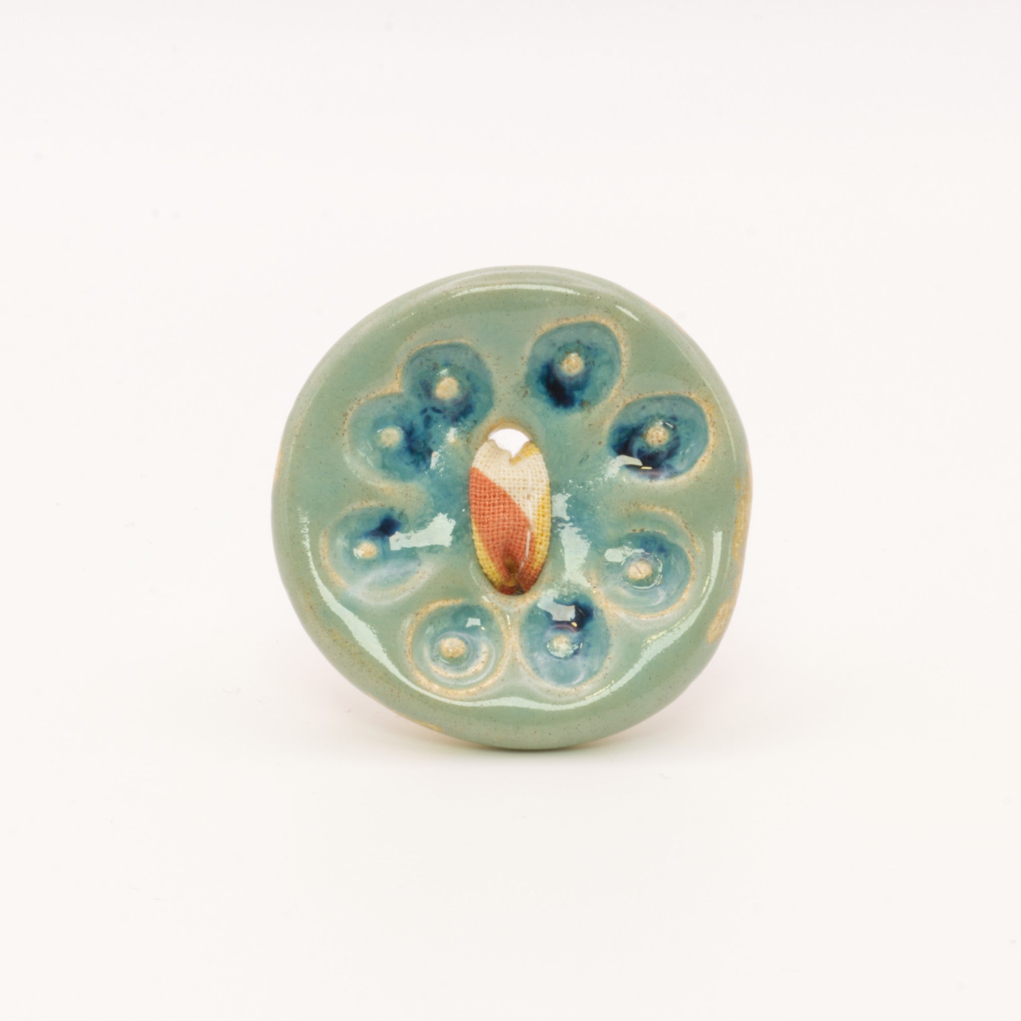 Pregadeira Botão azul | Pássaro de Seda