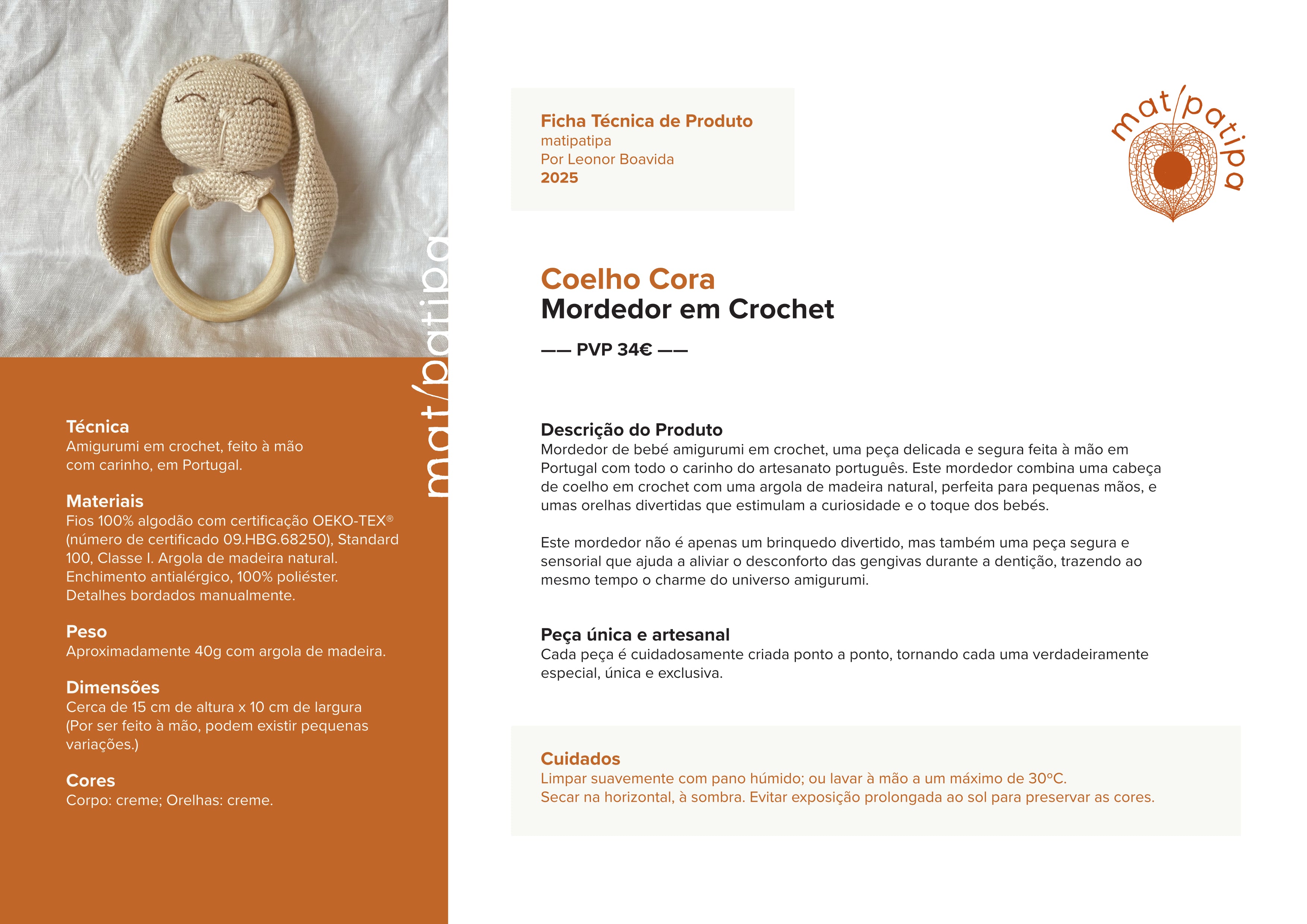 Mordedor Coelho Cora Amigurumi | Matipatipa